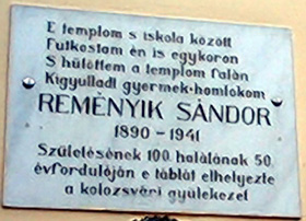 Reményik Sándor-emléktábla Reményik Sándor-emléktábla